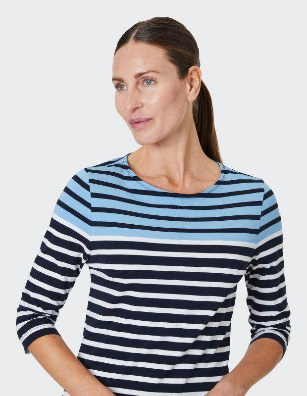 Joy Sportswear 3/4-Arm-Shirt CELIA T-Shirt mit feinem Ringeldessign Saisonschlussverkauf