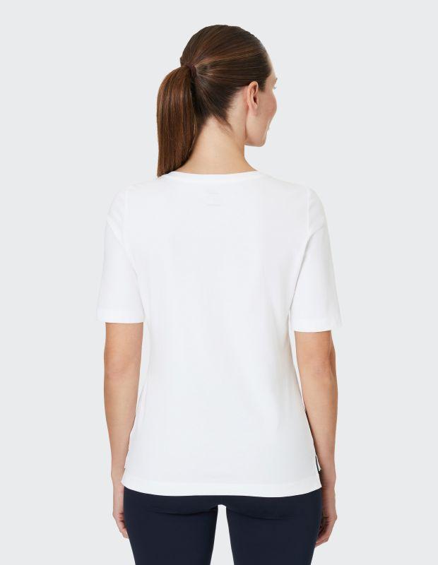 Joy Sportswear T-Shirt ARIA T-Shirt mit V-Ausschnitt und sanftem Schrift-Print zollfrei