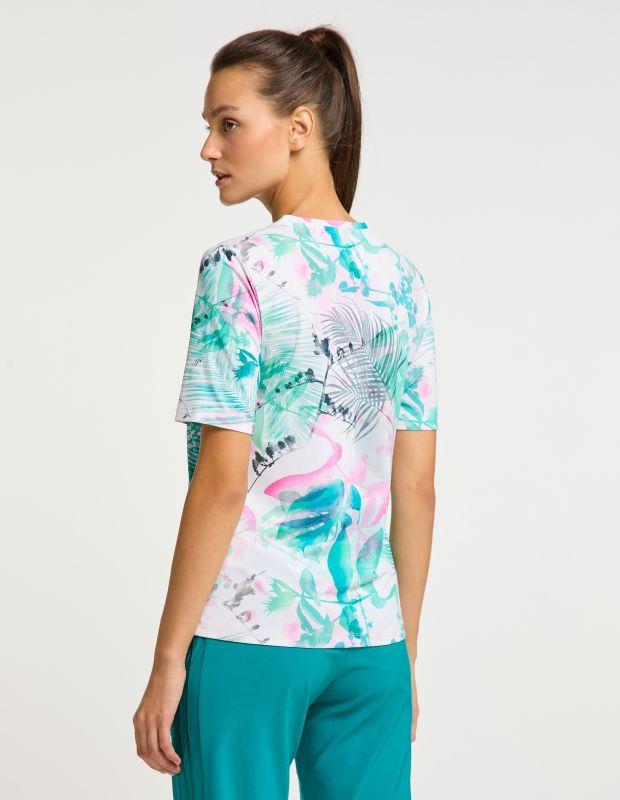 Joy Sportswear T-Shirt CLARA Rundhalsshirt mit tropischem Druckmotiv Begrenztes Angebot