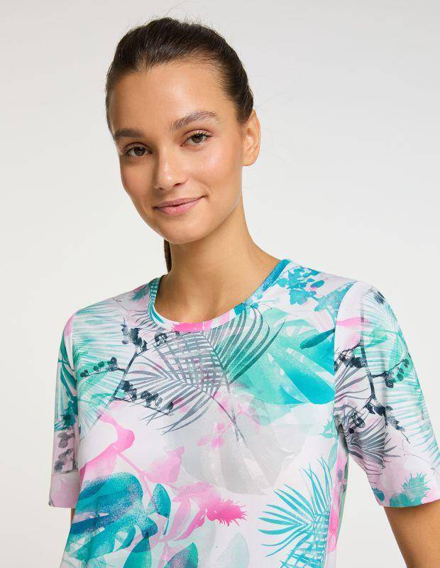 Joy Sportswear T-Shirt CLARA Rundhalsshirt mit tropischem Druckmotiv Begrenztes Angebot