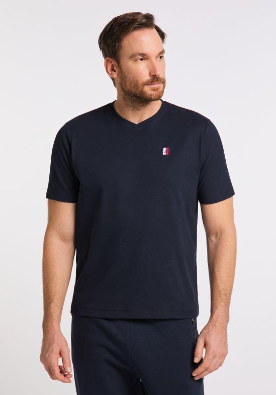 Joy Sportswear Sportshirt MARIUS V-Neck T-Shirt mit Logo Patch