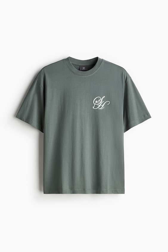 ﻿HM Bedrucktes T-Shirt in Loose Fit Versandkostenfrei