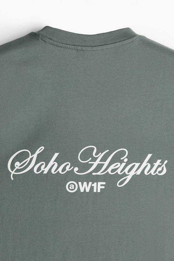 ﻿HM Bedrucktes T-Shirt in Loose Fit Versandkostenfrei