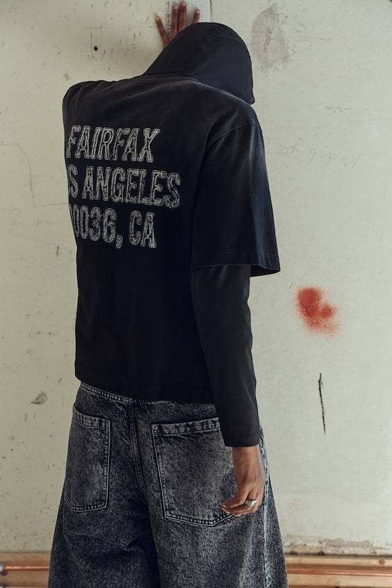 HM Bedrucktes T-Shirt in Oversized Fit Lagerräumung