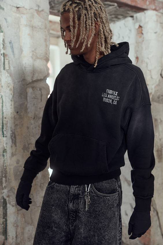 HM Bedruckter Hoodie in Oversized Fit Neueste Mode