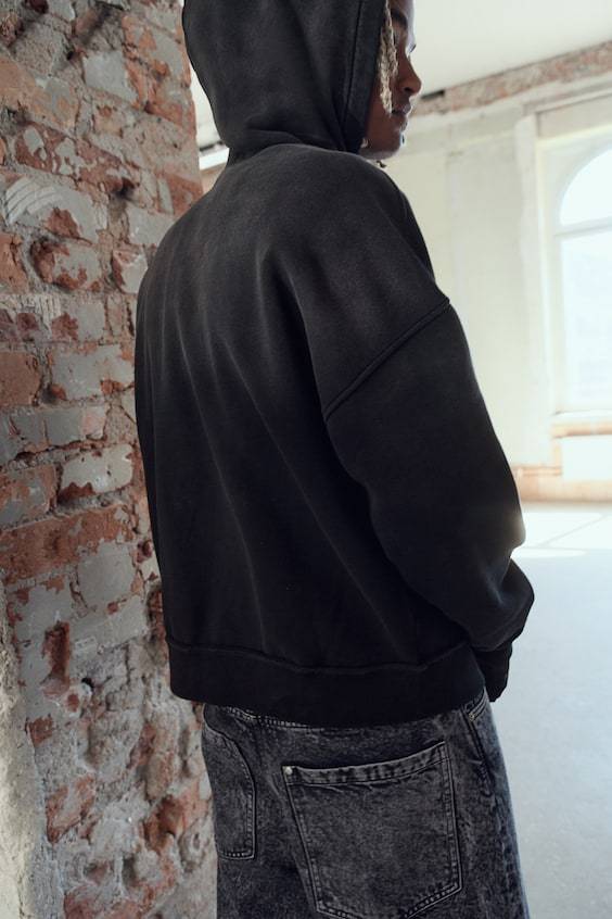 HM Bedruckter Hoodie in Oversized Fit Neueste Mode