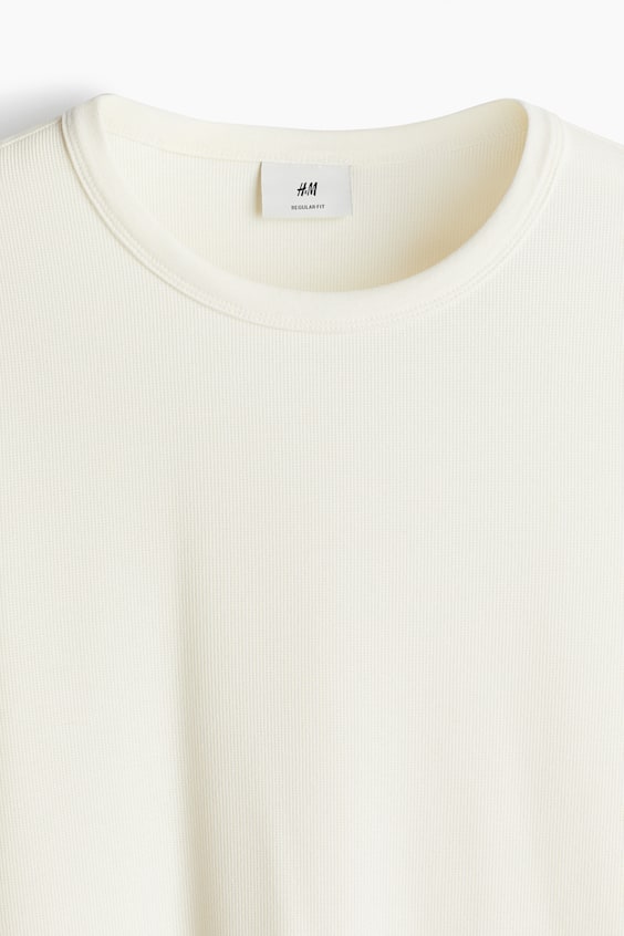 HM Langarmshirt mit Waffelstruktur in Regular Fit Riesige Ersparnisse