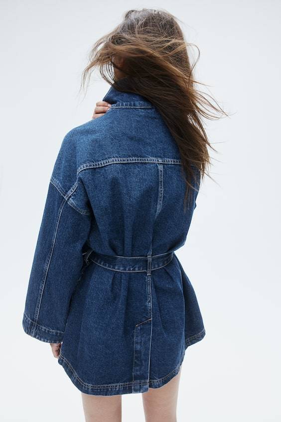 HM Denimjacke mit Bindegürtel 50% Rabatt mit kostenlosem Versand