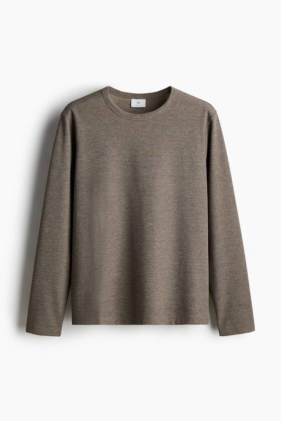 HM Langarmshirt mit Waffelstruktur in Regular Fit Vierteljährliche Förderung