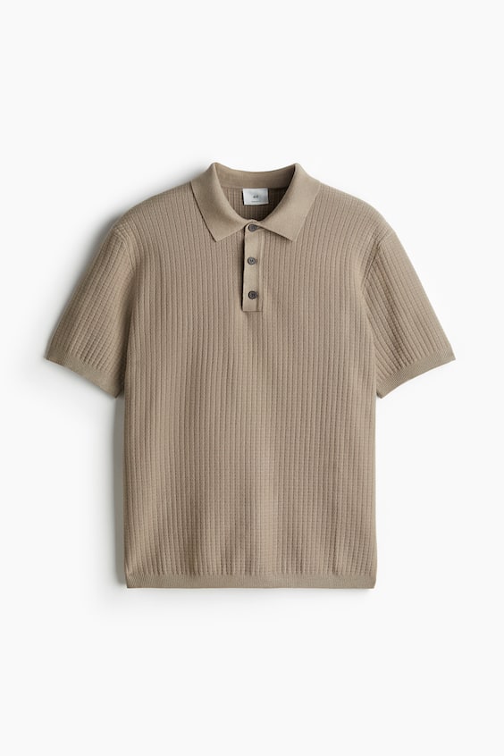 HM Poloshirt mit Struktur in Regular Fit Nur noch ein Tag übrig