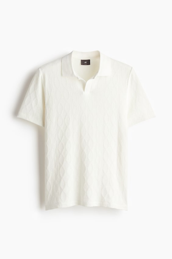 HM Strukturiertes Poloshirt in Slim Fit VIP-Rabatte