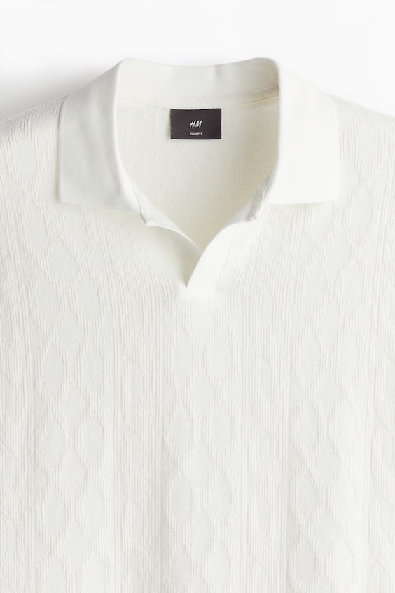 HM Strukturiertes Poloshirt in Slim Fit VIP-Rabatte