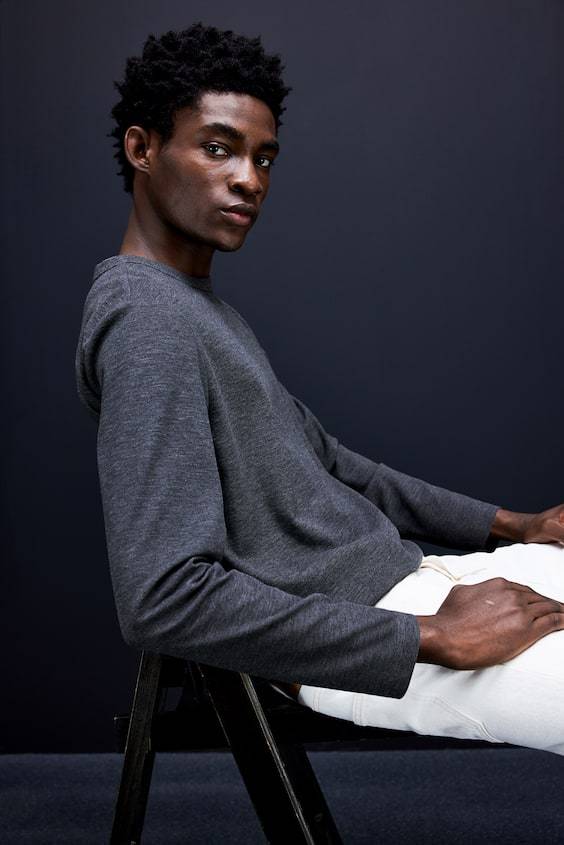 HM Langarmshirt mit Waffelstruktur in Regular Fit Letzte 2 Tage