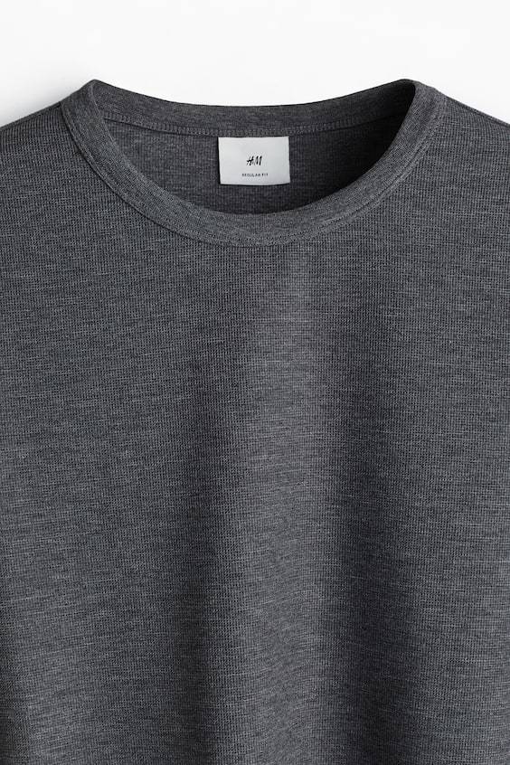 HM Langarmshirt mit Waffelstruktur in Regular Fit Letzte 2 Tage