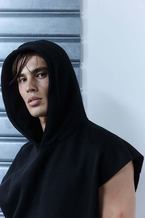 HM Ärmelloser Sport-Hoodie in Loose Fit Super Rabatt