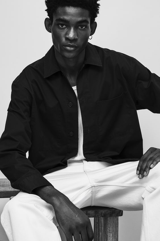 HM Overshirt aus Twill in Regular Fit Kostenloser Versand international