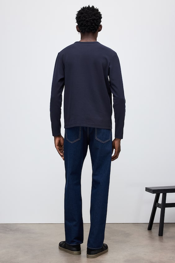 HM Langarmshirt mit Waffelstruktur in Regular Fit Begrenzt auf 3 Tage