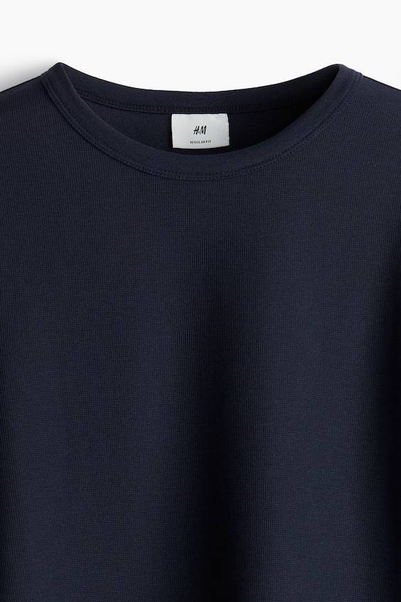 HM Langarmshirt mit Waffelstruktur in Regular Fit Begrenzt auf 3 Tage