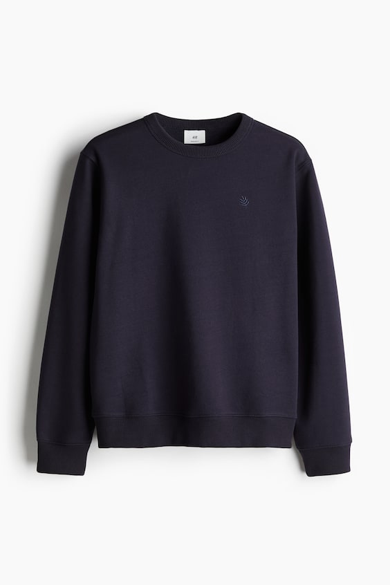 HM Sweatshirt mit Motivstickerei in Regular Fit Im Verkauf