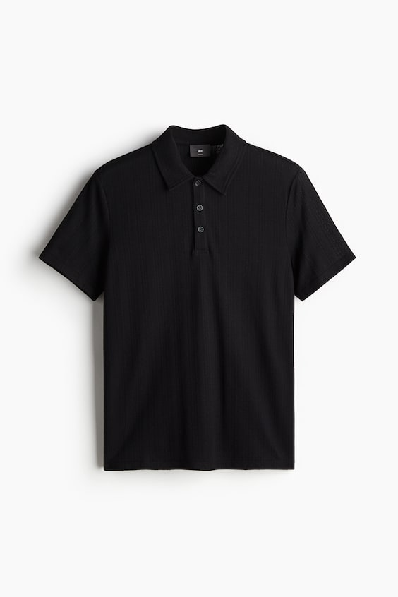 HM Poloshirt aus Strukturjersey in Slim Fit Online