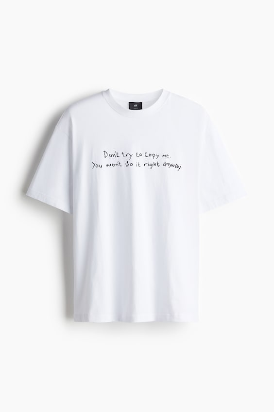 HM Bedrucktes T-Shirt in Loose Fit Großer Ausverkauf