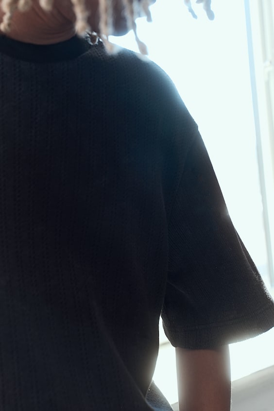 HM Kastiges T-Shirt aus Pointelle-Jersey Black Friday