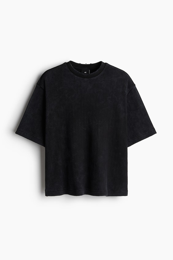 HM Kastiges T-Shirt aus Pointelle-Jersey Black Friday