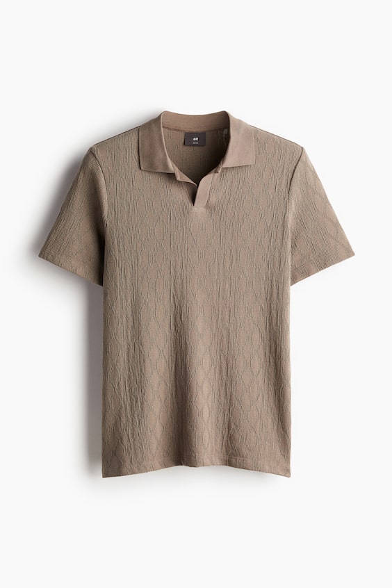 HM Strukturiertes Poloshirt in Slim Fit Jubiläumsangebot