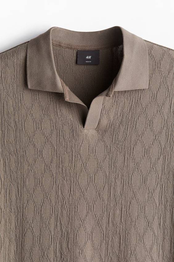 HM Strukturiertes Poloshirt in Slim Fit Jubiläumsangebot