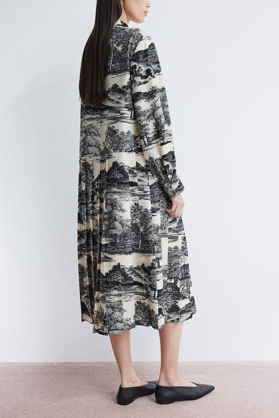 HM Kleid mit Bindekragen Kostenloser Versand international