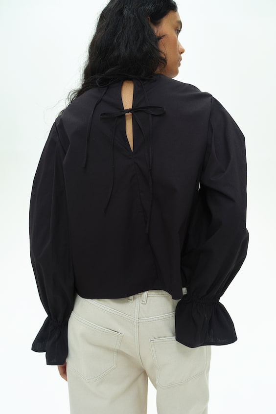 HM Baumwollbluse mit Bindedetail Kauf eins, bekomm eins gratis