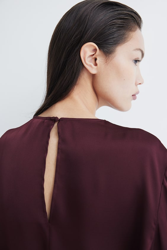 HM Satinbluse mit Faltendetail Riesige Ersparnisse
