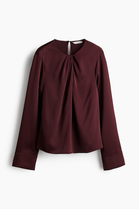 HM Satinbluse mit Faltendetail Riesige Ersparnisse