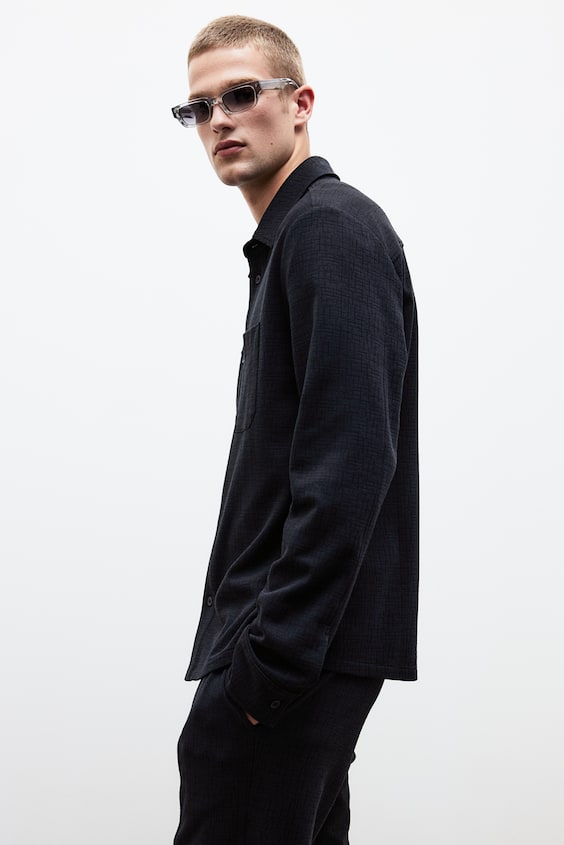 HM Overshirt mit Struktur in Regular Fit Bis zu 60% Rabatt