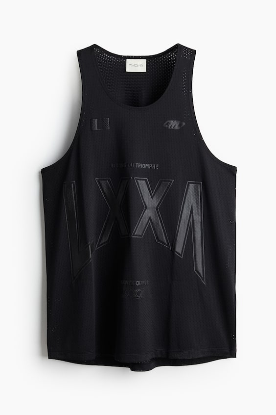 HM Oversized Fit Printed sports vest top in DryMove™ Sonderangebot der Fabrik