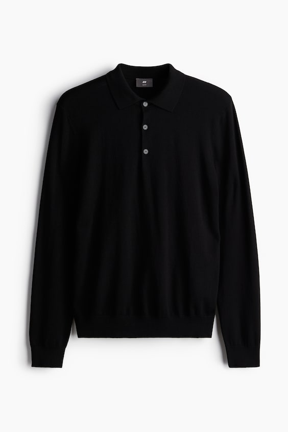 HM Feinstrick-Poloshirt in Slim Fit Kostenloser Versand international