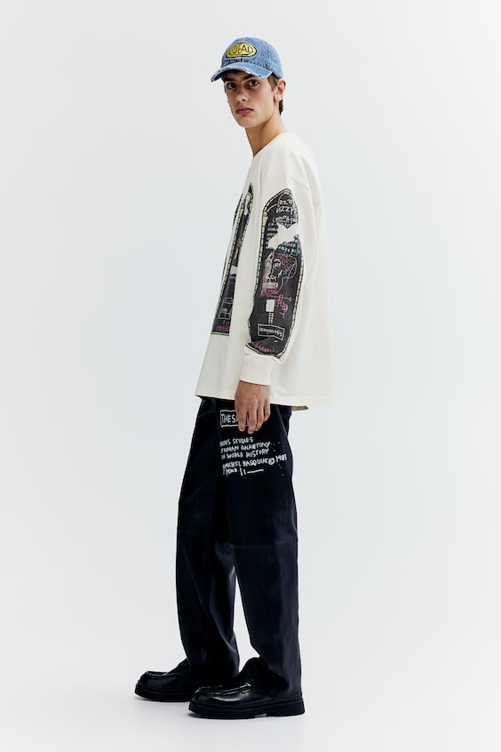 HM Langarmshirt aus Baumwolle in Oversized Fit Verkauf