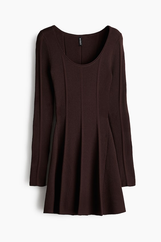 HM Flared-skirt rib-knit mini dress Sonderangebot