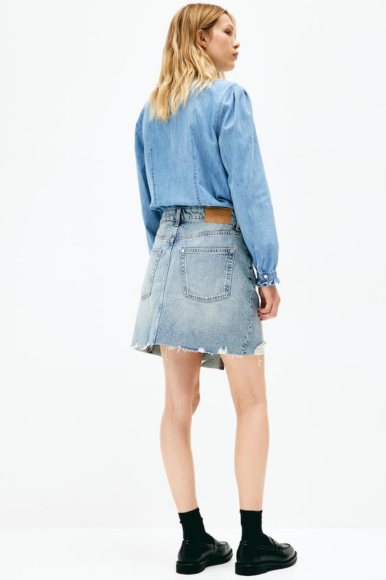 HM Denimbluse mit Volants Exklusivangebot