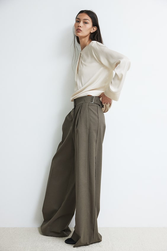 HM Satinbluse mit Faltendetail Online Outlet