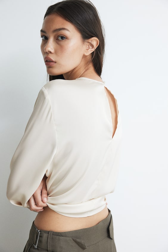 HM Satinbluse mit Faltendetail Online Outlet