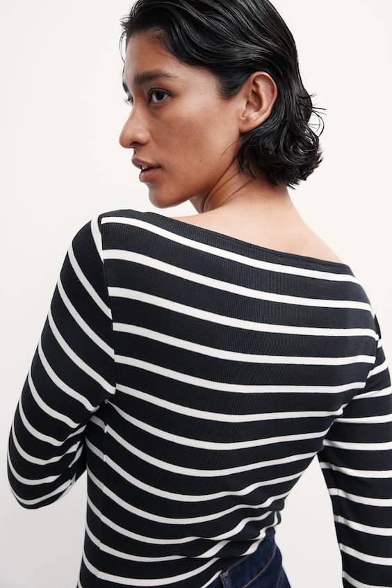 HM Shirt mit U-Boot-Ausschnitt Letzte 2 Tage