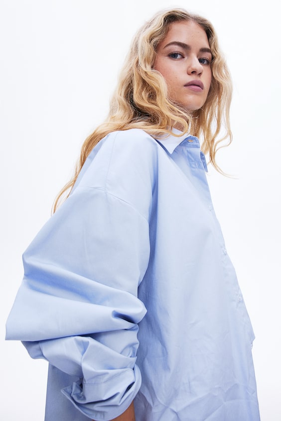 HM Bestickte Popeline-Bluse Sonderangebot der Fabrik