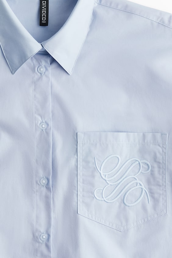 HM Bestickte Popeline-Bluse Sonderangebot der Fabrik