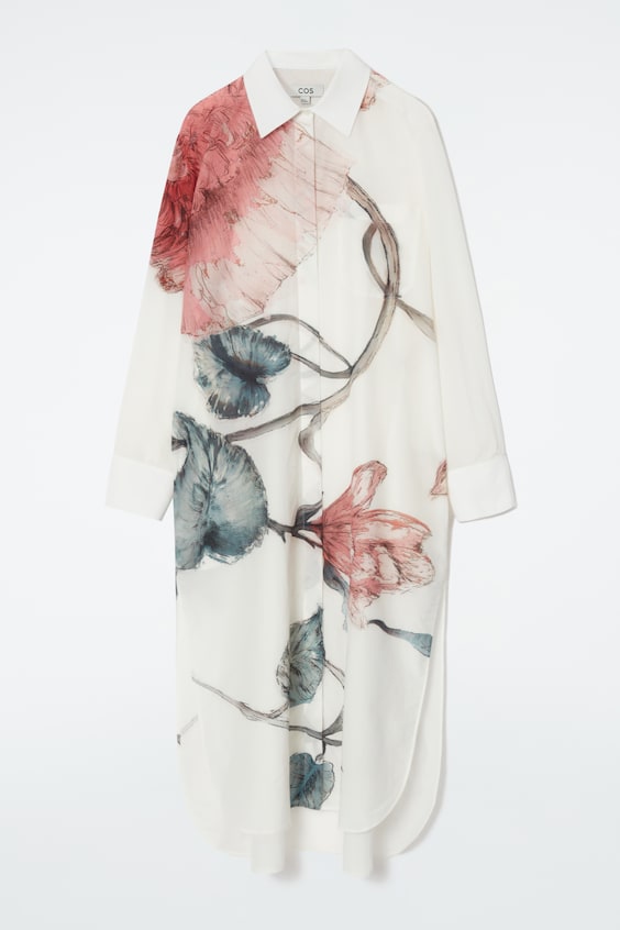 HM OVERSIZED-HEMDBLUSENKLEID MIT BLUMEN-PRINT Vierteljährliche Förderung