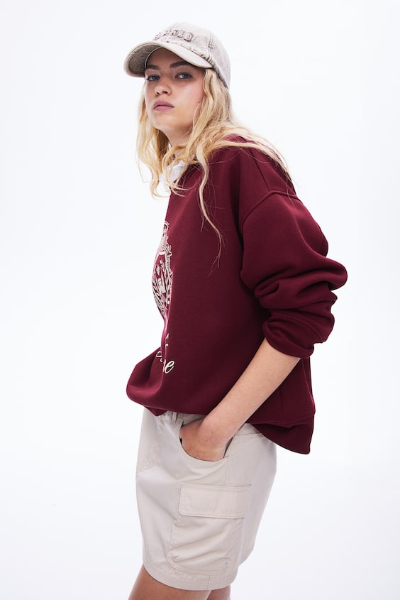 HM Oversized Sweatshirt mit Motiv Auslauf