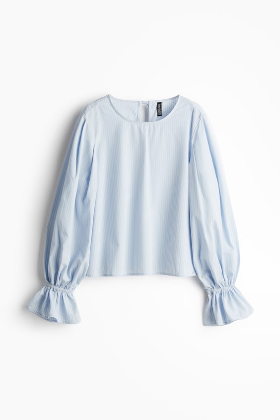 HM Baumwollbluse mit Bindedetail Fabrikverkauf