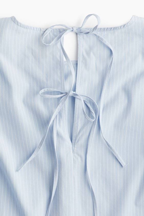 HM Baumwollbluse mit Bindedetail Fabrikverkauf