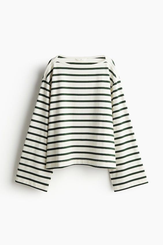 HM Oversized Shirt mit U-Boot-Ausschnitt Flash Sale