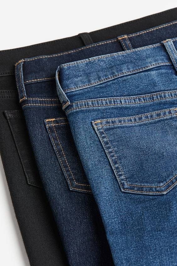 HM 3er-Pack Comfort Stretch Slim Fit Jeans Kostenlose Rückgabe